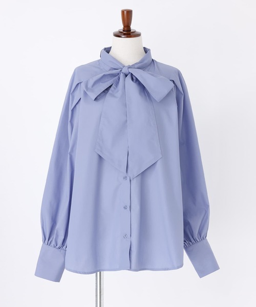 n'OrLABEL（ノアールレーベル）の「『リボンタイ付きラグランブラウス』（シャツ/ブラウス・レディース・ライトブルー/チェック・2/1）」の15枚目の写真