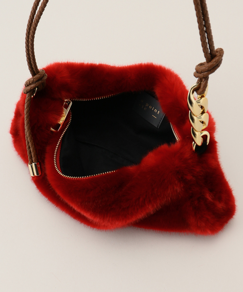 Noble（ノーブル）の「a.point/アポワン エコファーバッグ（ハンドバッグ・レディース・レッド/キャメル・FREE）」の8枚目の写真