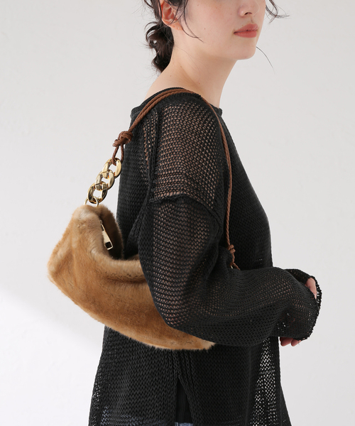 Noble（ノーブル）の「a.point/アポワン エコファーバッグ（ハンドバッグ・レディース・レッド/キャメル・FREE）」の17枚目の写真