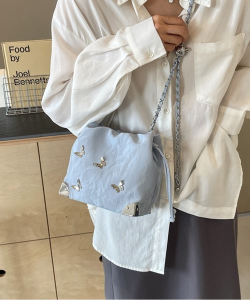 セール】2 way蝶付きバケツ型ショルダーバッグ（ショルダー
