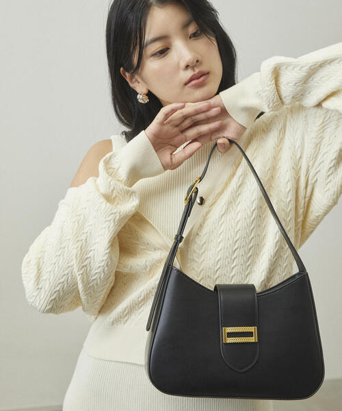 EDIT COLOGNE（エディットコロン）の「ワンハンドルカーブショルダーバッグ（ショルダーバッグ・レディース・ホワイト/ブラック・ﾌﾘ-）」の3枚目の写真