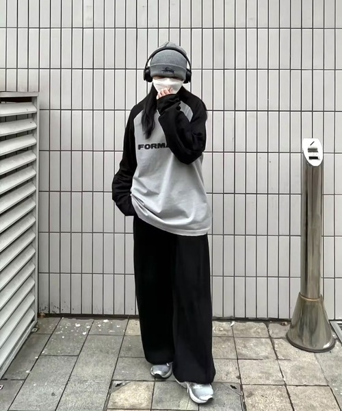 BARELY BLUE(ベアリーブルー)の「【 BARELY BLUE / ベアリーブルー 】 BIG シルエット ストリート 長袖 Tシャツ(Tシャツ/カットソー・レディース・ブラック×グレー・X-LARGE/LARGE/MEDIUM)」の6枚目の写真