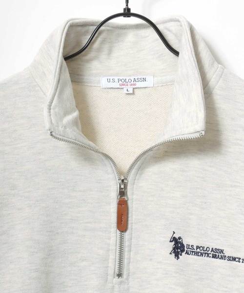 U.S. POLO ASSN.(ユーエスポロアッスン)の「U.S. POLO ASSN./ユーエスポロアッスン オーバーサイズ 裏毛 ロゴ ワンポイント刺繍 ハーフジップ スウェット トレーナー/レディース メンズ(スウェット・メンズ・ネイビー/オートミール/アイボリー/ブラック・M/LL/L)」の15枚目の写真