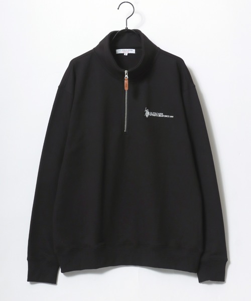 U.S. POLO ASSN.(ユーエスポロアッスン)の「U.S. POLO ASSN./ユーエスポロアッスン オーバーサイズ 裏毛 ロゴ ワンポイント刺繍 ハーフジップ スウェット トレーナー/レディース メンズ(スウェット・メンズ・ネイビー/オートミール/アイボリー/ブラック・M/LL/L)」の10枚目の写真