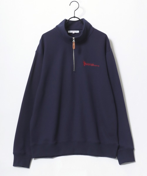 U.S. POLO ASSN.(ユーエスポロアッスン)の「U.S. POLO ASSN./ユーエスポロアッスン オーバーサイズ 裏毛 ロゴ ワンポイント刺繍 ハーフジップ スウェット トレーナー/レディース メンズ(スウェット・メンズ・ネイビー/オートミール/アイボリー/ブラック・M/LL/L)」の12枚目の写真