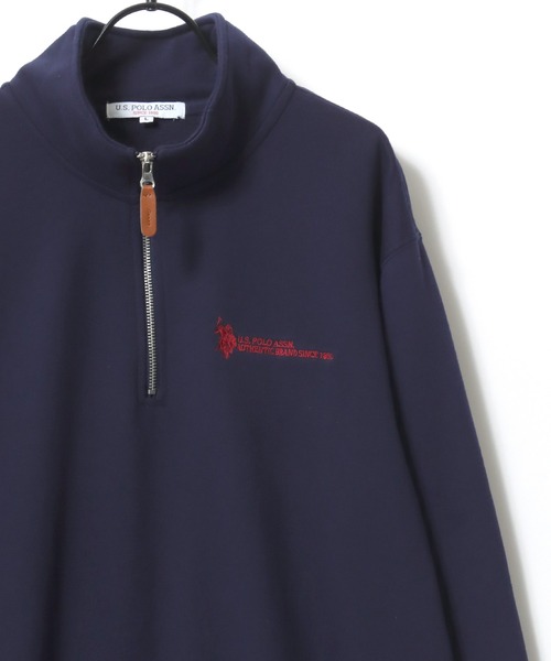 U.S. POLO ASSN.(ユーエスポロアッスン)の「U.S. POLO ASSN./ユーエスポロアッスン オーバーサイズ 裏毛 ロゴ ワンポイント刺繍 ハーフジップ スウェット トレーナー/レディース メンズ(スウェット・メンズ・ネイビー/オートミール/アイボリー/ブラック・M/LL/L)」の8枚目の写真