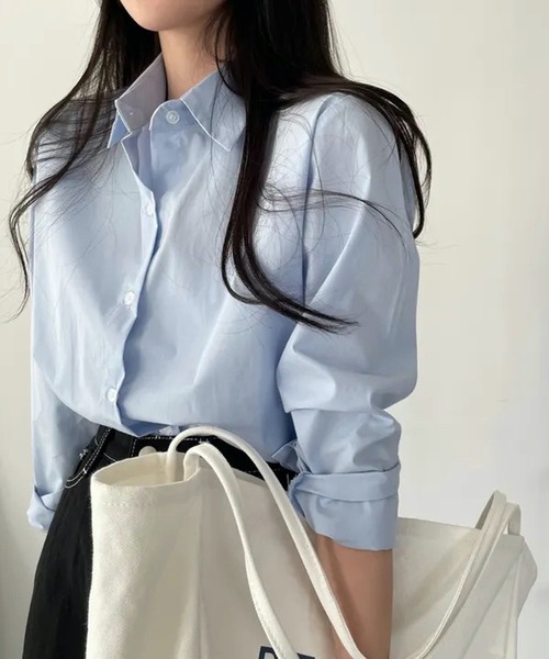 HALEY PESCA（ヘーリーペスカ）の「HALEY PESCA/クロップドカラーシャツ（シャツ/ブラウス・レディース・グリーン/イエロー/ブルー/ネイビー/ホワイト・MEDIUM）」の4枚目の写真