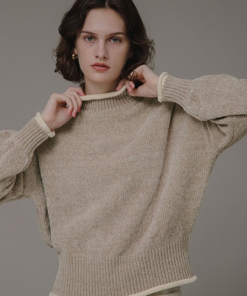 URBAN RESEARCH Sonny Label(アーバンリサーチサニーレーベル)の「モールヤーンハイネックニットプルオーバー(ニット/セーター・レディース・ベージュ/ネイビー/レッド・FREE)」の10枚目の写真