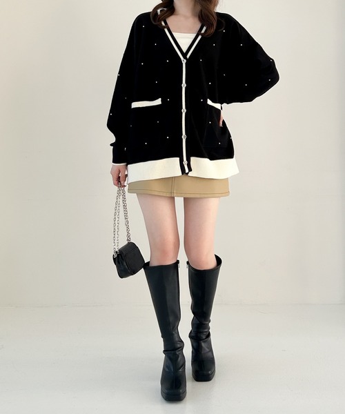 Heather(ヘザー)の「アーガイルチュニックカーディガン 146974(カーディガン/ボレロ・レディース・ブラック/グレー/アイボリー・FREE)」の17枚目の写真