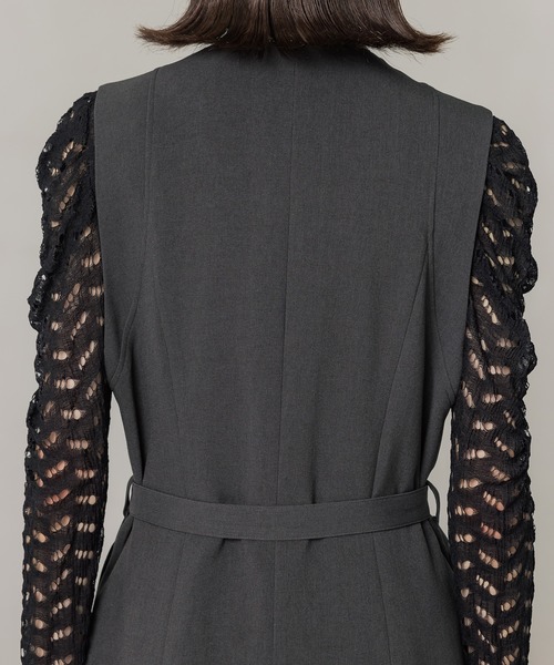 パブリックトウキョウ マシンウォッシュ・2WAYワイドラペルジレワンピ ワイドラペルジレワンピ(1 DARK GREY): : ウィメンズ｜PUBLIC