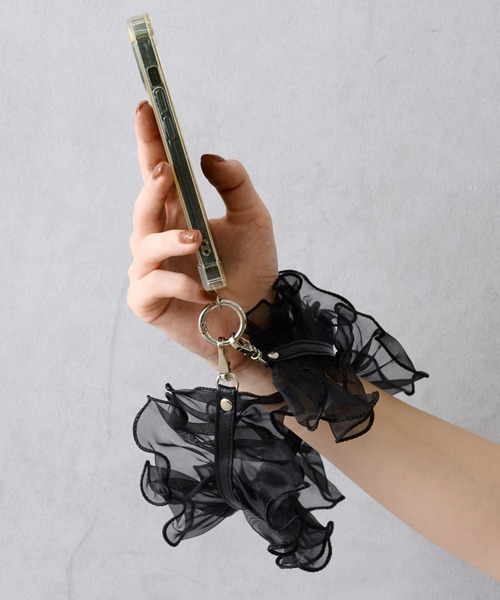 BIRTHDAY BAR（バースデイバー）の「オーガンジー ショートストラップ（スマホグッズ・レディース・オレンジ/ブラック/グレー・フリー）」の2枚目の写真