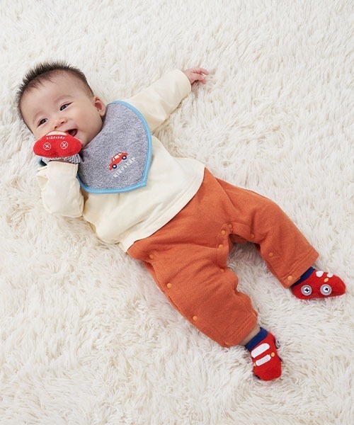 kladskap（クレードスコープ）の「刺しゅう接結スタイ（スタイ/よだれかけ・キッズ・ライトカーキ/グレー・FREE）」の5枚目の写真