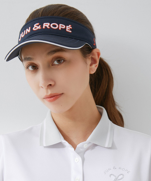 JUN&ROPE'（ジュンアンドロペ）の「立体刺繍ロゴバイザー（サンバイザー・レディース・ブラック/ネイビー/ホワイト・FREE）」の14枚目の写真