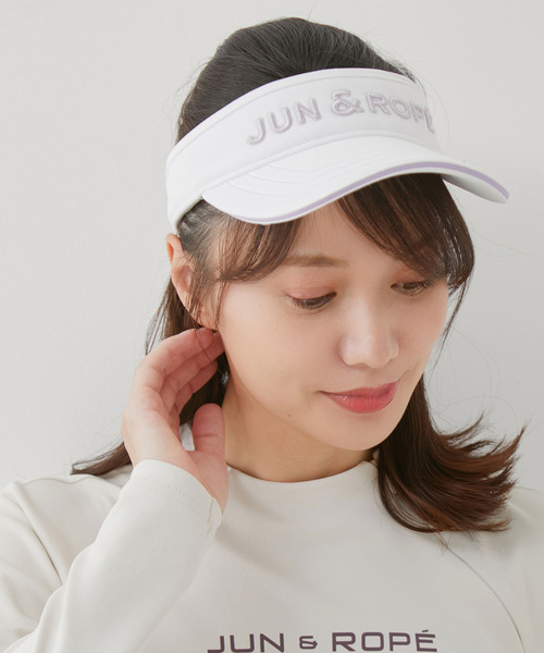 JUN&ROPE'（ジュンアンドロペ）の「立体刺繍ロゴバイザー（サンバイザー・レディース・ブラック/ネイビー/ホワイト・FREE）」の19枚目の写真