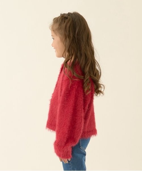 Lycee mine（リセマイン）の「シャギーニットカーディガン（カーディガン/ボレロ・キッズ・ミント/レッド/アイボリー/ライトピンク/ブラック・M(110-120)/L(130-140)）」の13枚目の写真