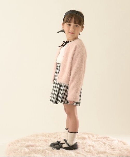 Lycee mine（リセマイン）の「シャギーニットカーディガン（カーディガン/ボレロ・キッズ・ミント/レッド/アイボリー/ライトピンク/ブラック・M(110-120)/L(130-140)）」の16枚目の写真