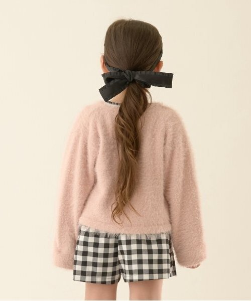 Lycee mine（リセマイン）の「シャギーニットカーディガン（カーディガン/ボレロ・キッズ・ミント/レッド/アイボリー/ライトピンク/ブラック・M(110-120)/L(130-140)）」の17枚目の写真