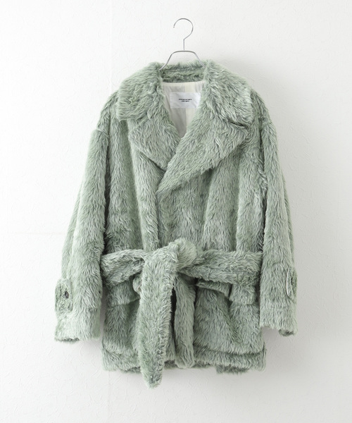 JANE SMITH / JOHN SMITH（ジェーンスミスジョンスミス）の「【JANE SMITH/ジェーンスミス】POLYESTER COLOR FUR W BREASTE：コート（その他アウター・レディース・グリーン・38）」の12枚目の写真