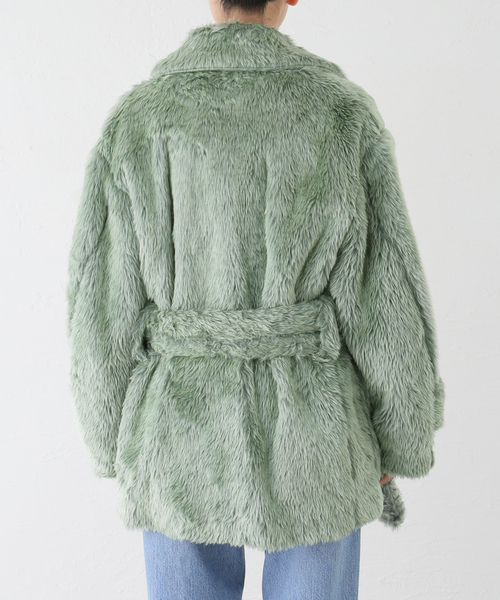 JANE SMITH / JOHN SMITH（ジェーンスミスジョンスミス）の「【JANE SMITH/ジェーンスミス】POLYESTER COLOR FUR W BREASTE：コート（その他アウター・レディース・グリーン・38）」の16枚目の写真