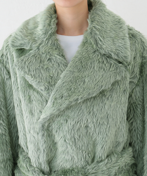 JANE SMITH / JOHN SMITH（ジェーンスミスジョンスミス）の「【JANE SMITH/ジェーンスミス】POLYESTER COLOR FUR W BREASTE：コート（その他アウター・レディース・グリーン・38）」の17枚目の写真