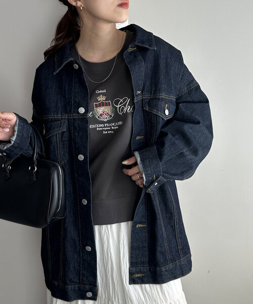 DISCOAT（ディスコート）の「【WEB限定】ロゴモチーフスウェット（Tシャツ/カットソー・レディース・ライトベージュ/ネイビー/チャコールグレー・MEDIUM）」の12枚目の写真