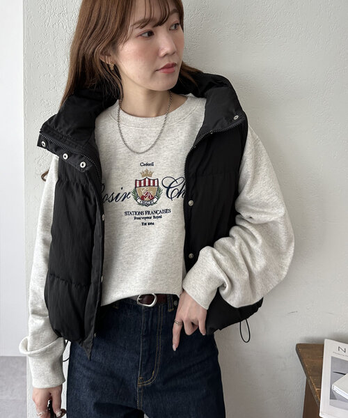 DISCOAT（ディスコート）の「【WEB限定】ロゴモチーフスウェット（Tシャツ/カットソー・レディース・ライトベージュ/ネイビー/チャコールグレー・MEDIUM）」の22枚目の写真