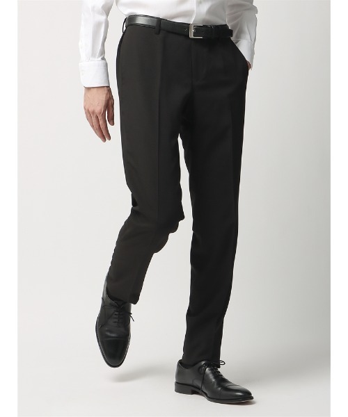 SUIT SQUARE(スーツスクエア)の「NONIRON ポリエステル 2wayStretch ムジ RS05(スラックス・メンズ・ブラック/ライトグレー・S(76cm)/M(79cm)/SS(73cm)/3L(88cm)/LL(85cm)/L(82cm))」の1枚目の写真