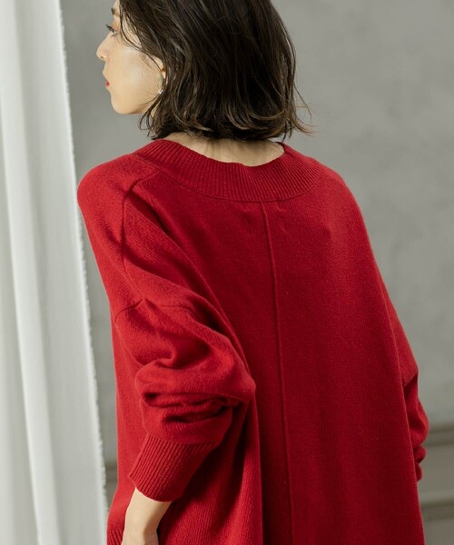 セール】ミドルゲージVネックニット／FILIVIVI・フィルビビ【洗える