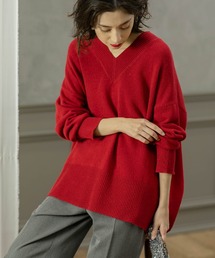 OPAQUE.CLIP | ミドルゲージVネックニット／FILIVIVI・フィルビビ【洗える】(ニット/セーター)