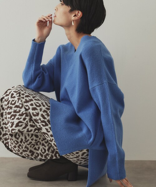 セール】ミドルゲージVネックニット／FILIVIVI・フィルビビ【洗える