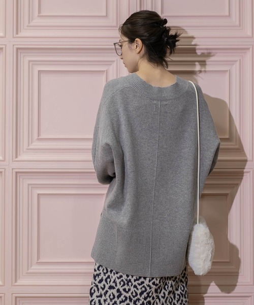 セール】ミドルゲージVネックニット／FILIVIVI・フィルビビ【洗える
