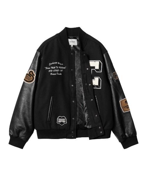 希少 carhartt  カーハート　スタジャン　90s ブラック Carhartt WIP BROWN DUCKS BOMBER（カーハート ワークインプログレス