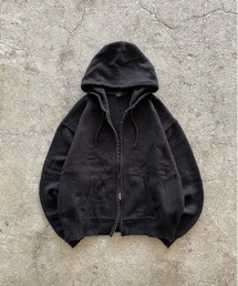 【MandO】ダブルジップダメージニットフーディ