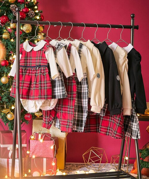 apres les cours（アプレレクール）の「【リンク】チェックジャンスカレイヤードカバーオール（ロンパース・キッズ・ブラック/レッド・70/80）」の22枚目の写真