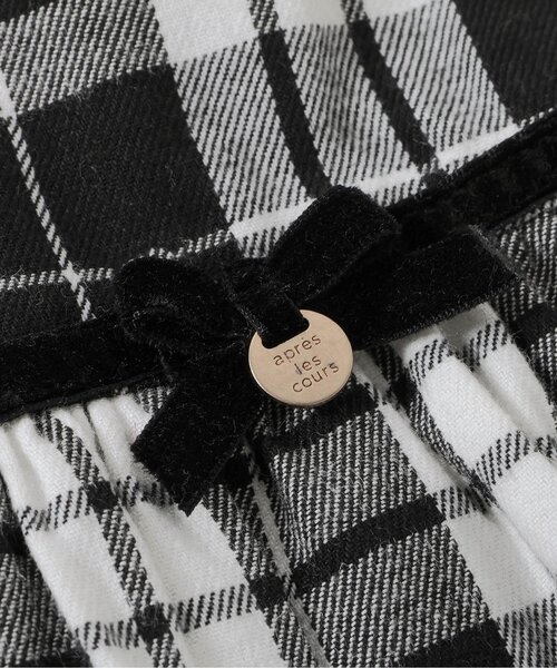 apres les cours（アプレレクール）の「【リンク】チェックジャンスカレイヤードカバーオール（ロンパース・キッズ・ブラック/レッド・70/80）」の8枚目の写真