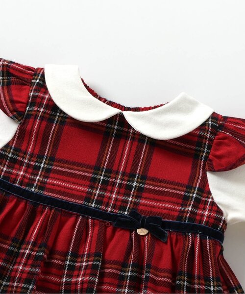 apres les cours（アプレレクール）の「【リンク】チェックジャンスカレイヤードカバーオール（ロンパース・キッズ・ブラック/レッド・70/80）」の12枚目の写真