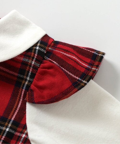 apres les cours（アプレレクール）の「【リンク】チェックジャンスカレイヤードカバーオール（ロンパース・キッズ・ブラック/レッド・70/80）」の14枚目の写真