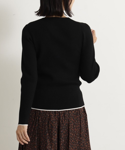 FOUND GOOD（ファウンドグッド）の「コンフォートクルーニットCD（カーディガン/ボレロ・レディース・アイボリー/ブラック/グリーン系5/グレー系8・L/M/S）」の7枚目の写真