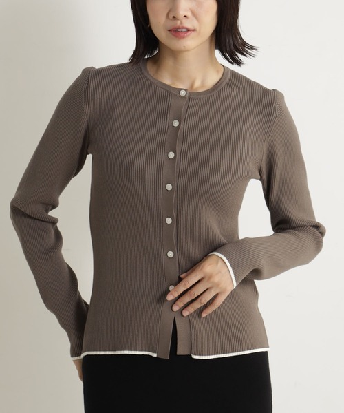 FOUND GOOD（ファウンドグッド）の「コンフォートクルーニットCD（カーディガン/ボレロ・レディース・アイボリー/ブラック/グリーン系5/グレー系8・L/M/S）」の9枚目の写真