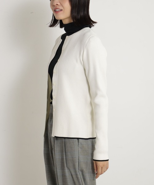 FOUND GOOD（ファウンドグッド）の「コンフォートクルーニットCD（カーディガン/ボレロ・レディース・アイボリー/ブラック/グリーン系5/グレー系8・L/M/S）」の14枚目の写真