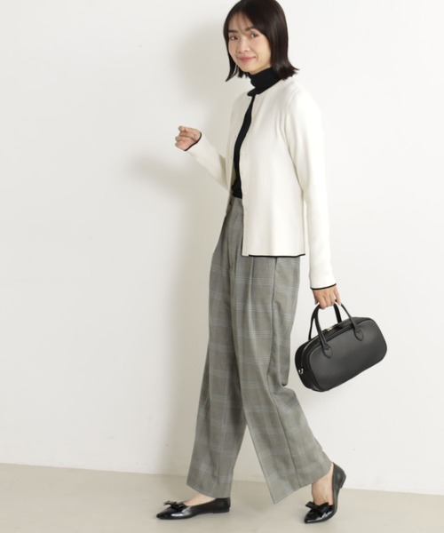 FOUND GOOD（ファウンドグッド）の「コンフォートクルーニットCD（カーディガン/ボレロ・レディース・アイボリー/ブラック/グリーン系5/グレー系8・L/M/S）」の16枚目の写真