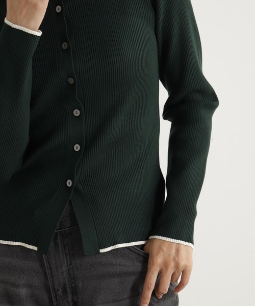 FOUND GOOD（ファウンドグッド）の「コンフォートクルーニットCD（カーディガン/ボレロ・レディース・アイボリー/ブラック/グリーン系5/グレー系8・L/M/S）」の20枚目の写真