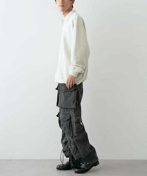 CRAFT STANDARD BOUTIQUE（クラフトスタンダードブティック）の「リップルポロシャツ（スウェット・メンズ・ネイビー/ブラック/ホワイト系その他・L/M/XL）」の9枚目の写真