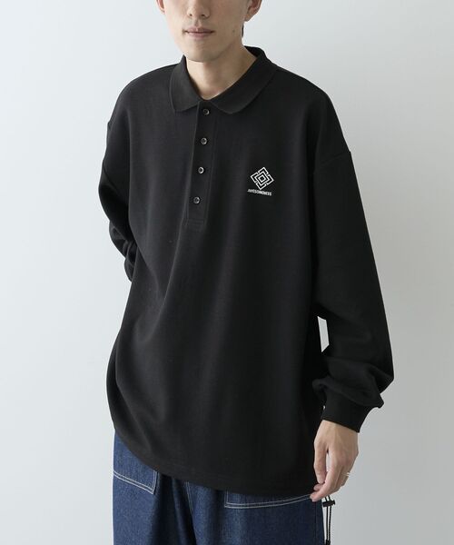 CRAFT STANDARD BOUTIQUE（クラフトスタンダードブティック）の「リップルポロシャツ（スウェット・メンズ・ネイビー/ブラック/ホワイト系その他・L/M/XL）」の11枚目の写真