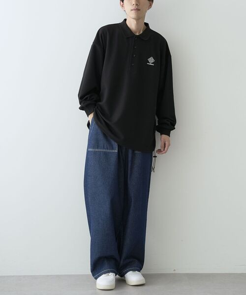 CRAFT STANDARD BOUTIQUE（クラフトスタンダードブティック）の「リップルポロシャツ（スウェット・メンズ・ネイビー/ブラック/ホワイト系その他・L/M/XL）」の14枚目の写真