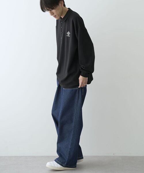 CRAFT STANDARD BOUTIQUE（クラフトスタンダードブティック）の「リップルポロシャツ（スウェット・メンズ・ネイビー/ブラック/ホワイト系その他・L/M/XL）」の15枚目の写真