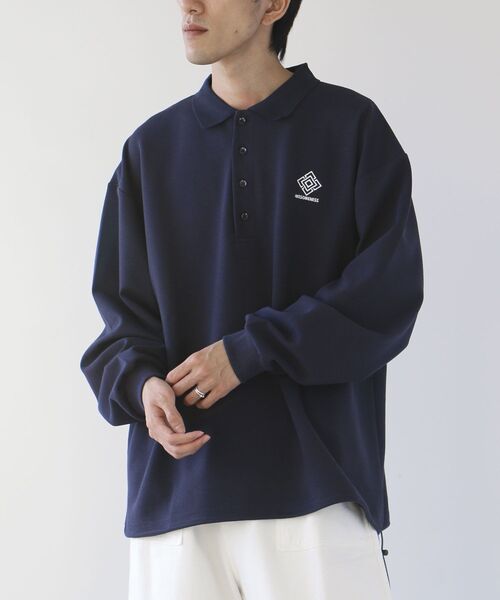 CRAFT STANDARD BOUTIQUE（クラフトスタンダードブティック）の「リップルポロシャツ（スウェット・メンズ・ネイビー/ブラック/ホワイト系その他・L/M/XL）」の18枚目の写真