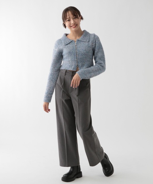 GLOBAL WORK（グローバルワーク）の「裏起毛ワイドパンツ/AND YUA ANY/115771（スラックス・キッズ・チャコール/ブラック・160cm/150cm）」の10枚目の写真