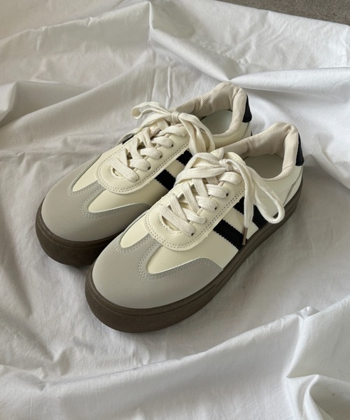 Teem Store（チームストア）の「厚底ラインジャーマンスニーカー（スニーカー・レディース・アイボリー・40/38/36）」の8枚目の写真