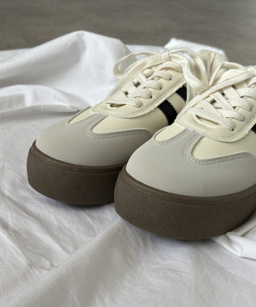 Teem Store（チームストア）の「厚底ラインジャーマンスニーカー（スニーカー・レディース・アイボリー・40/38/36）」の12枚目の写真